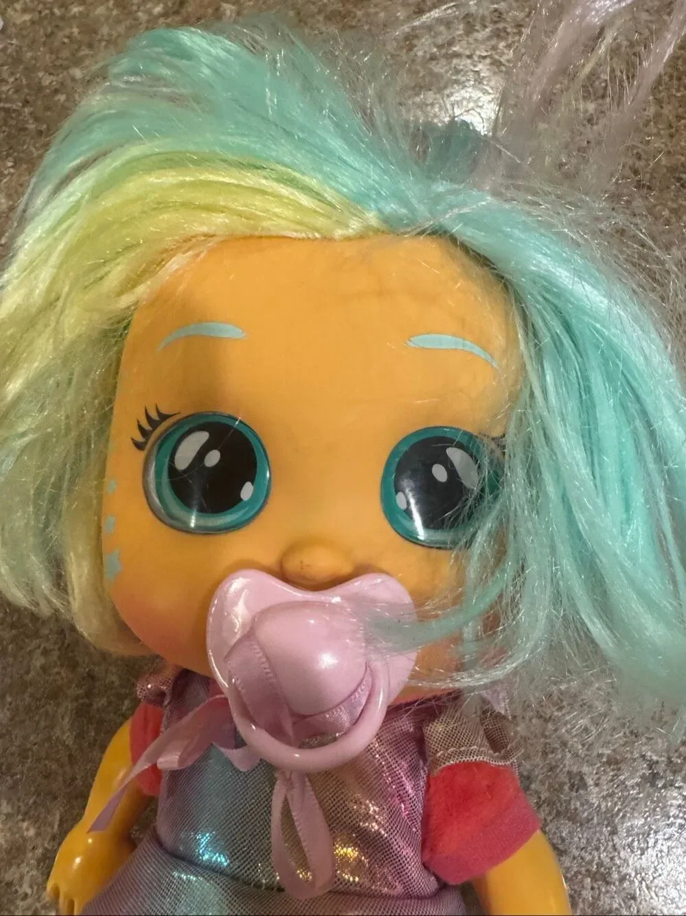 Cry Babies Dressy Fantasy Hannah Doll 12” Interactive Rainbow Hair Pacifier